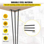 VEVOR Hairpin Table Legs 24" Black Set of 4 Desk Legs 880lbs Total Load Capacity Hairpin Desk Legs 3 Rods for Bench Desk Dining End Table Chairs Carbon Steel DIY Heavy Duty Furniture Legs