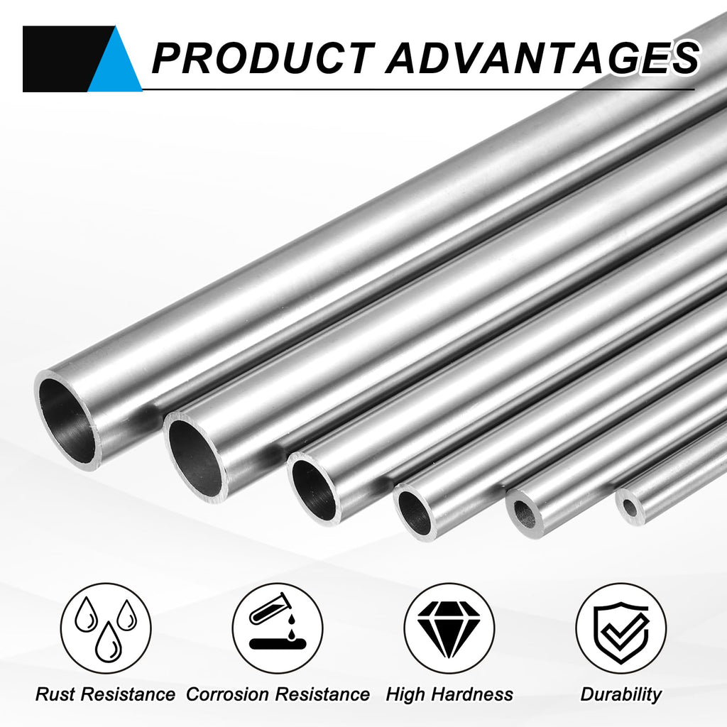 uxcell 304 Stainless Steel Tube, 16mm ID 22mm OD 250mm Length Round Seamless Straight Steel Metal Capillary Pipe Tubing for Industry DIY Projects