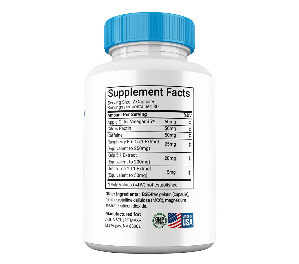 (1 Pack) Aqua Max+ Advanced Formula Supplement, AquSculpt Max Capsules Maximum Strength Support Pills