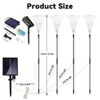 Slyuexu Solar Garden Lights Outdoor Waterproof, 4 Pack Total 480 LED Solar Firework Lights Decorative with 8 Lighting Modes Outside for Yard Pathway Flowerbed Decor, Green