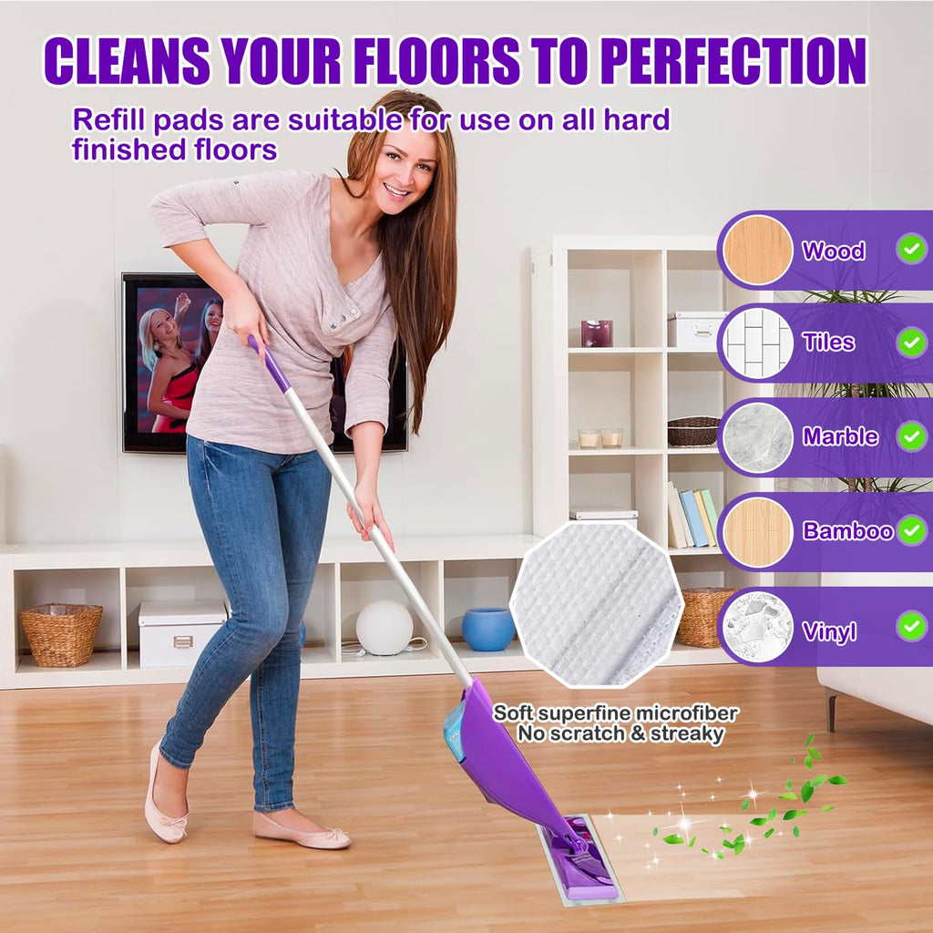 Mop Pad Refill Compatible with Swiffer WetJet Spray Mop, Wet Jet Mopping Pads for All Purpose Multi Surface Hardwood Floor Cleaning, 4 Layers Thickened and Super Absorbent, 100 Count.