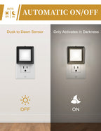 DORESshop LED Night Light, Plug-in [4 Pack], Dusk to Dawn Sensor, Night Lights Plug into Wall for Bedroom, Bathroom, Toilet, Stairs, Kitchen, Hallway, Kids,Adults, Nightlight, Daylight White 5000K…