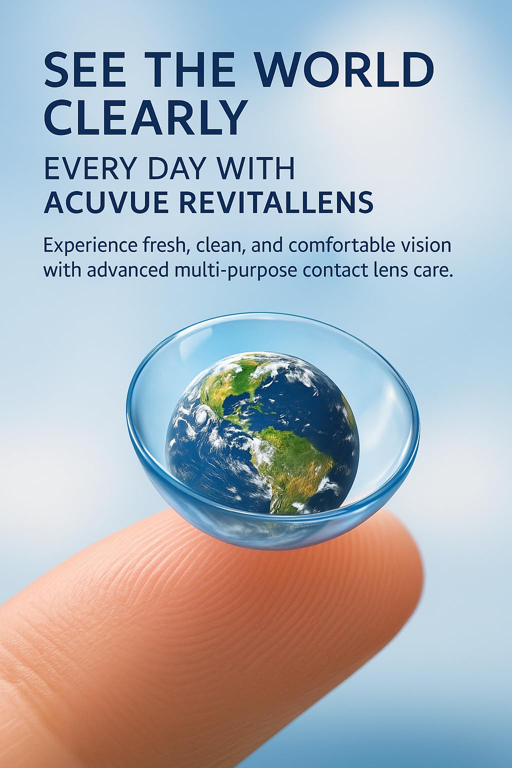 Contact Lens Solution Acuuvueee – Clear Care Alternative – Multi-Purpose Lens Cleaner – Eye Solution for Soft & Hard Contact Lenses – 360 ml with Free Lens Case - Pack of 2