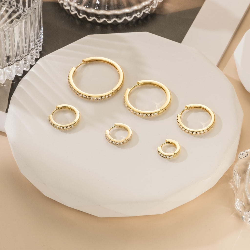 NEARLAND 14K Gold Hoop Earrings for Women 14K Gold Earrings for Women