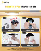 Ensenior 24 Pack 6 Inch LED Recessed Ceiling Light, Dimmable, 2700K-5000K 5CCT, 1200LM 12W 120V, High Brightness Canless Wafer Downlight - ETL&FCC&IC