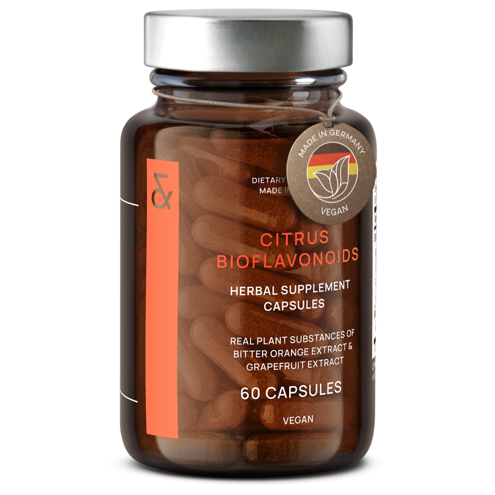 CLAV Citrus Bioflavonoids - Vegan Flavonoids Supplements Made from Bitter Orange and Grapefruit Extract - Antioxidant & Immune Support - 60 Capsules - Made in Germany