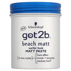 got2b Beach Styling Paste for Matte Surfer Looks, Hair Wax for Men for Scratching, Texturing or Taming without Gluing, Medium Hold (100 ml), Pack of 1