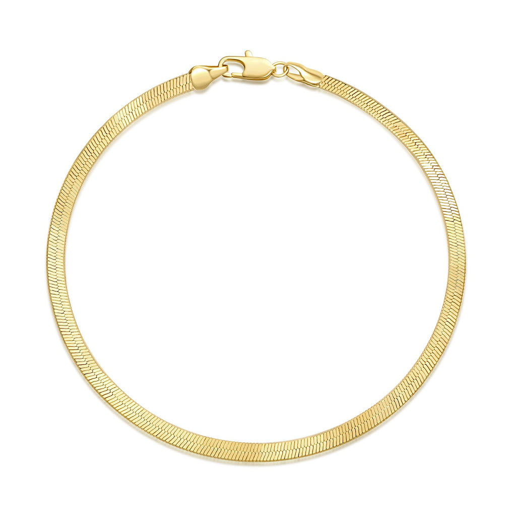 14K Gold Anklets for Women 3.5mm Snake Anklet Bracelets for Womens