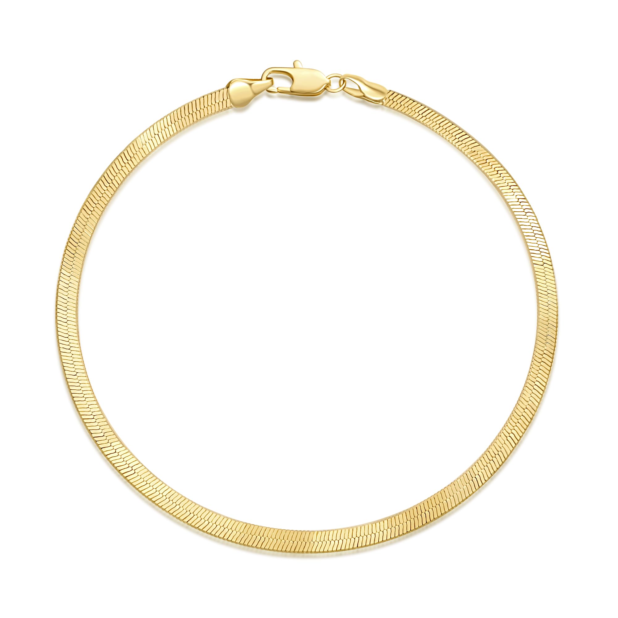 14K Gold Anklets for Women 3.5mm Snake Anklet Bracelets for Womens