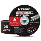 EZARC Cut Off Wheels 25 Pack, 6'' x .045'' x 7/8'' Thin Grinder Cutting Wheel, Metal & Stainless Steel Cutting Disc for Angle Grinders