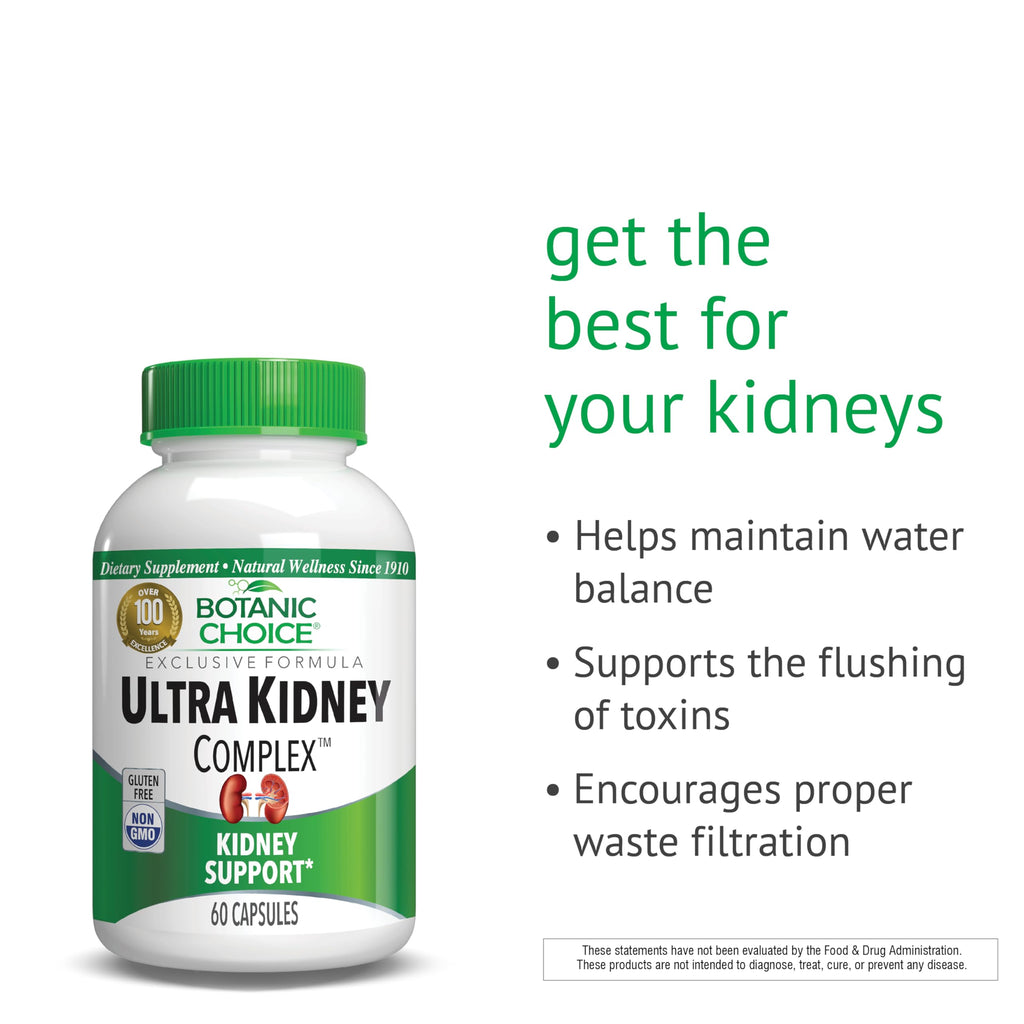 Botanic Choice Ultra Kidney Complex - Optimal Kidney Support with Milk Thistle, Green Tea & More- 60 Capsules