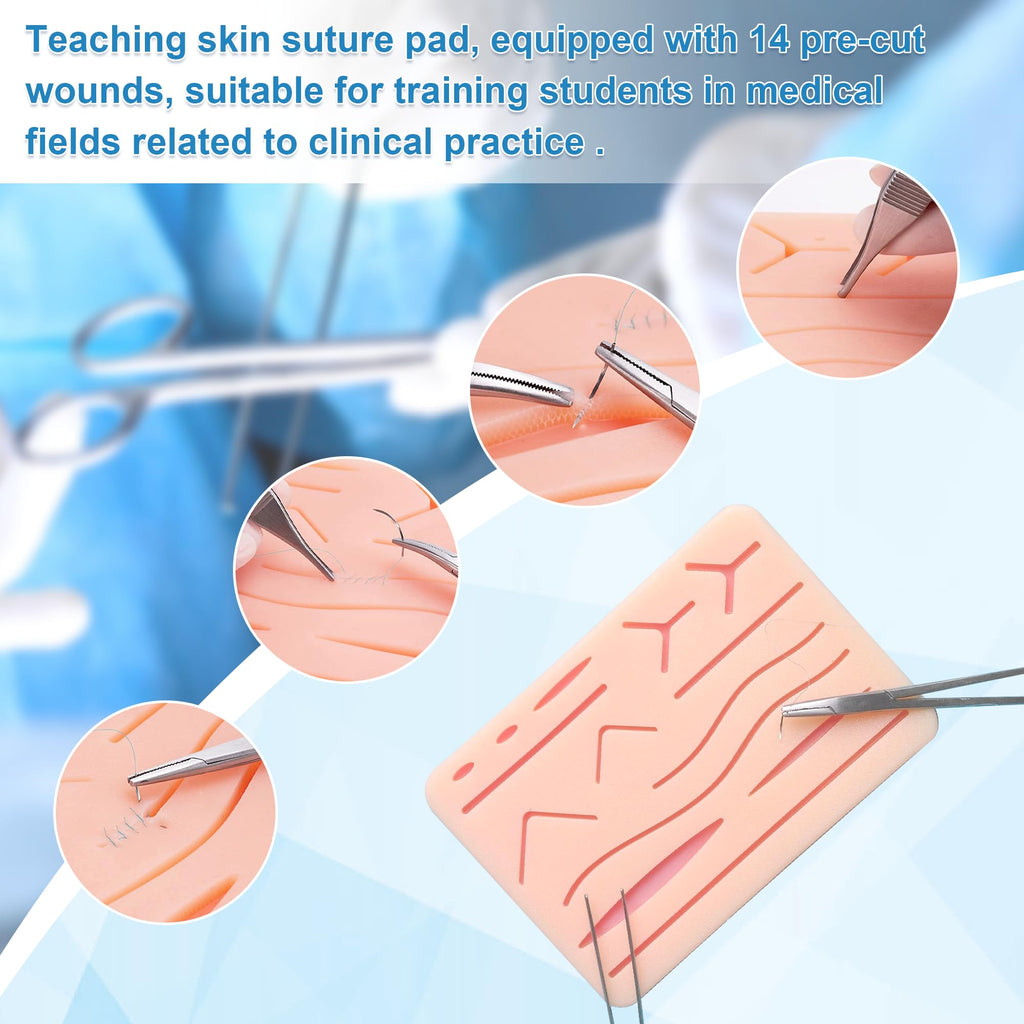 Spectabilis Suture Practice Kit,Silicone Suturing Pad with Wound Closure Trainer for Nursing,Vet and Medical School Training,Education Only.