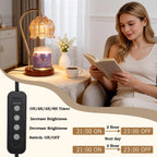 Funistree Flower Candle Warmer Lamp with Timer, Dimmable Candle Lamp Warmer, Christmas Birthday Gifts for Women Mom Her, Housewarming Home Decor, Lotus Wax Warmer for Yankee Candles - Lily Amber