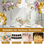 Over The Table Rod Stand with Clamps Adjustable Table Balloon Arch Stand for Party Wedding Anniversary, 34” to 98.43” Length, 30.25” to 47.25” Height(Color:Black)