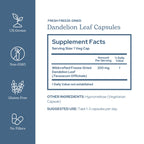 Eclectic Herb - Organic Freeze-Dried Dandelion Leaf Capsules | Supports Cleansing, Digestive Function & Heart Health | Natural Herbal Supplement | US-Grown, Vegan, Non-GMO (90 CT | 200 mg)