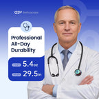 Stainless Steel Stethoscope, Dual-Frequency Chest Piece, Bell & Diaphragm & Pediatric Diaphragm, Noise-Reducing Silicone Ear Tips, Ideal for Doctors, Nurses, Students Use