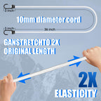 Joneaz Marine Grade Bungee Cords with Plastic Dip Coating Metal Hooks 36 inch White,4 Pack 10mm Bungee Cord Heavy Duty, UV Resistant