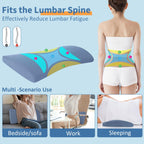 Lumbar Support Pillow for Bed Relief Back Pain: Lower Back Pillow for Sleeping - Memory Foam Waist Pillow - Back Wedge Bolster Pillow for Side, Back&Stomach Sleepers - Bed Rest Cushions for Car, Sofa