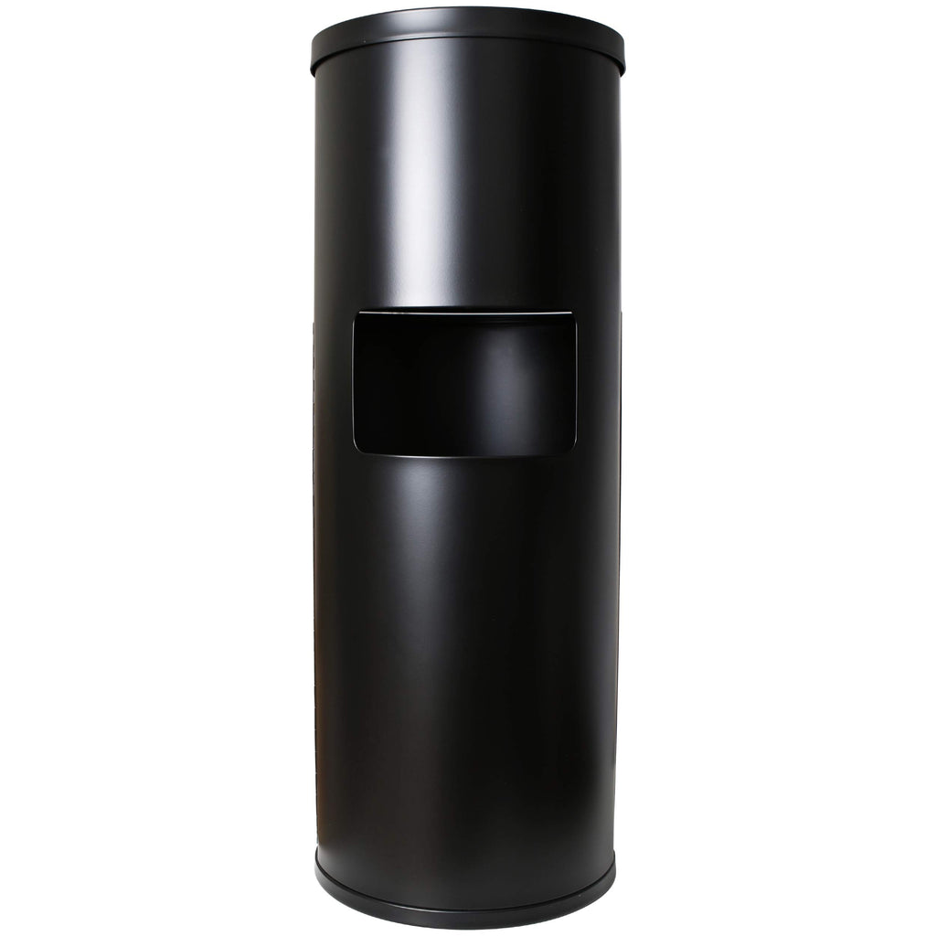 Monkey Movement Black Stainless Steel Floor Stand Wipe Dispenser with Built-in Trash Can - Fits Wipes on Rolls - Perfect for Fitness Clubs, Schools/Daycares, Commercial and Residential Facilities