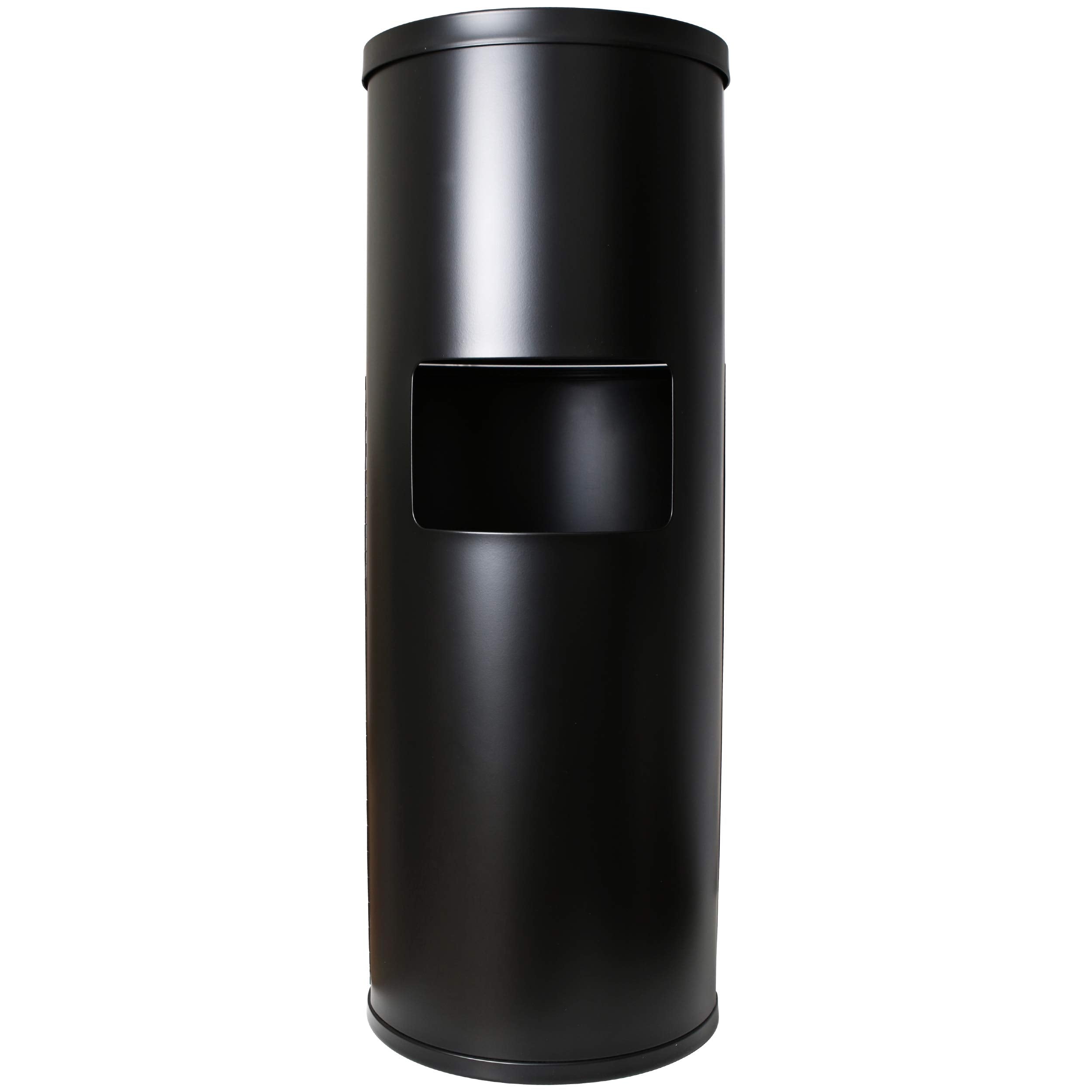 Monkey Movement Black Stainless Steel Floor Stand Wipe Dispenser with Built-in Trash Can - Fits Wipes on Rolls - Perfect for Fitness Clubs, Schools/Daycares, Commercial and Residential Facilities