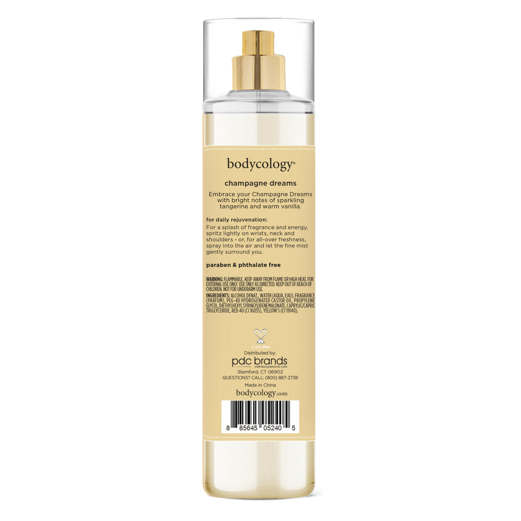 Bodycology Long-Lasting Fragrance Body Mist, Champagne Dreams, 8 fl oz