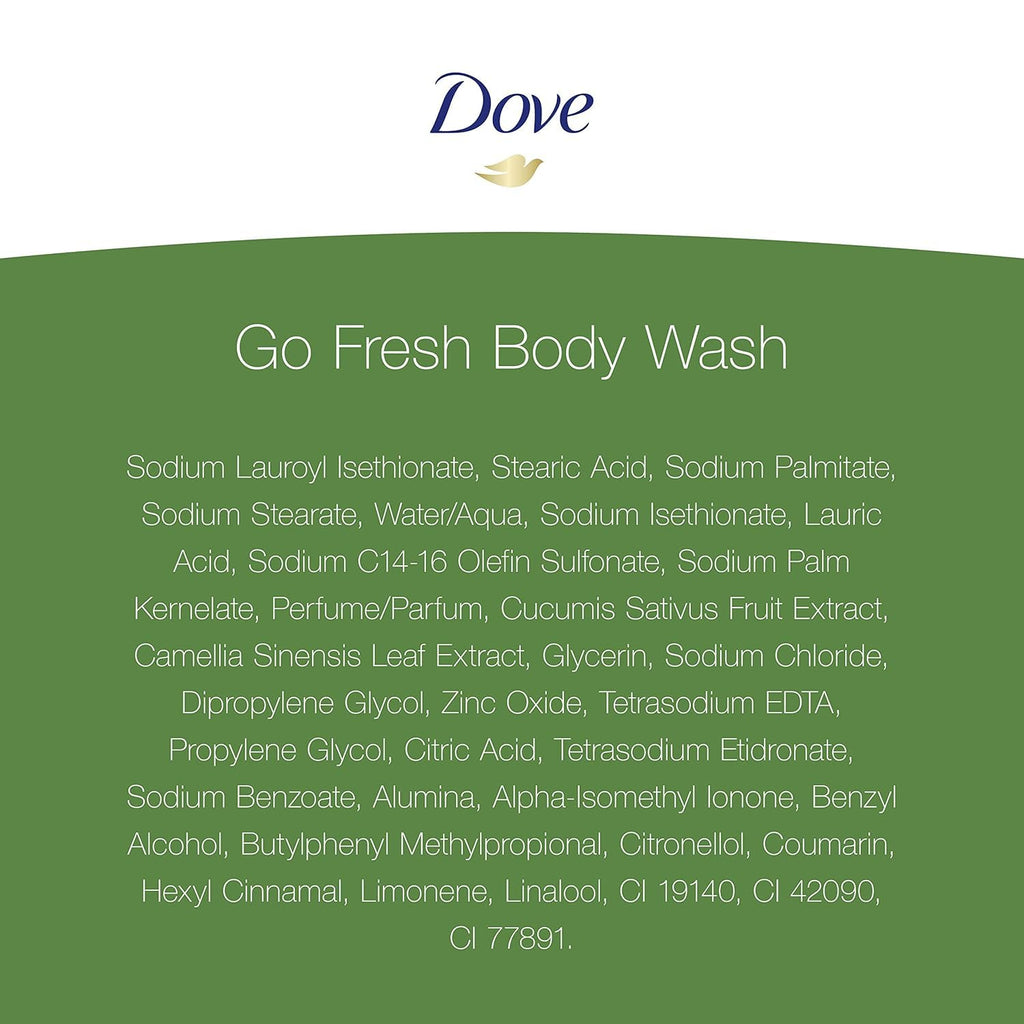 Dove Body Wash 11 Ounce Go Fresh Cucumber & Green Tea, 11 Fl Oz (Pack of 2)