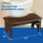AZEN 2 Pack Wood Toilet Stool Squat Adult, Poop Stool for Bathroom Adults, Portable Toilet Potty Stools for Adults, 7 Inch Height (Black)
