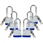 SEPOX® 6 Pcs Pack Keyed-Alike Padlock with Same Key 2Pcs Each Set, Extra Long Shackle, 1-9/16" 40MM Heavy-Duty Laminated Steel Body Rust-Proof, for Outdoor & Indoor Locker,Fence,Gate, Tool-Box, Chain