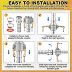 Innconee 2 Set Camlock Fittings Type C&E 1 Inch Aluminum Cam and Groove Hose Fitting Kit include 1" Female Coupling Cam Lock, 1" Male Adapter Camlock, Gasket, Hose Clamps for Industrial