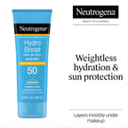 Neutrogena Hydro Boost Moisturizing Water Gel Sunscreen Lotion with Broad Spectrum SPF 50, Water-Resistant & Non-Greasy Hydrating Sunscreen Lotion, Oil-Free, 3 fl. oz, 3 Pack