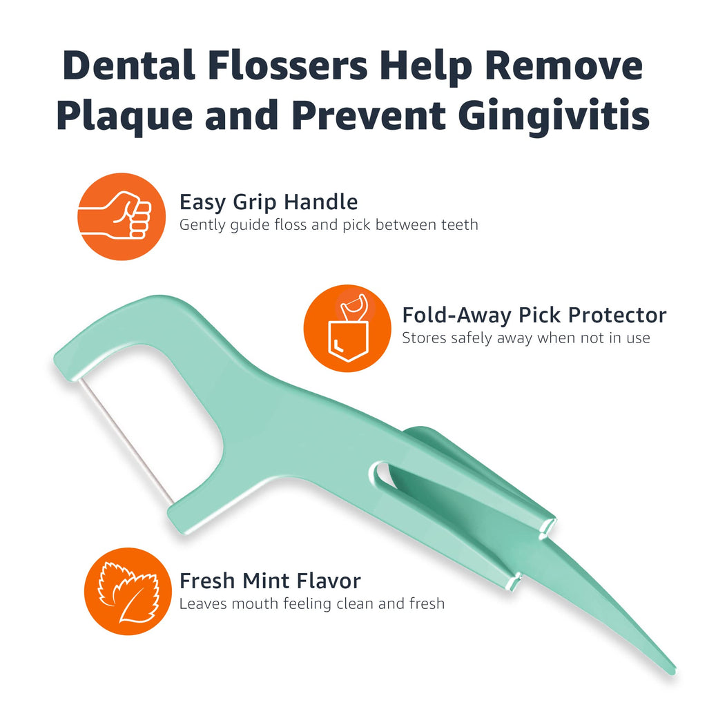 Amazon Basics Mint Dental Flosses, 540 Count, 6 Packs of 90