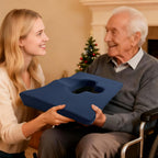 FoKon Gel Wheelchair Seat Cushion,Bed Sore Cushions for Butt,hemorrhoid Pillow,Sciatica,Back,Coccyx,Pressure Sore/Ulcer Pain Relief Butt Pillow,Ergonomic Chair Cushion, Anti-Slip&Washable Cover(Blue)