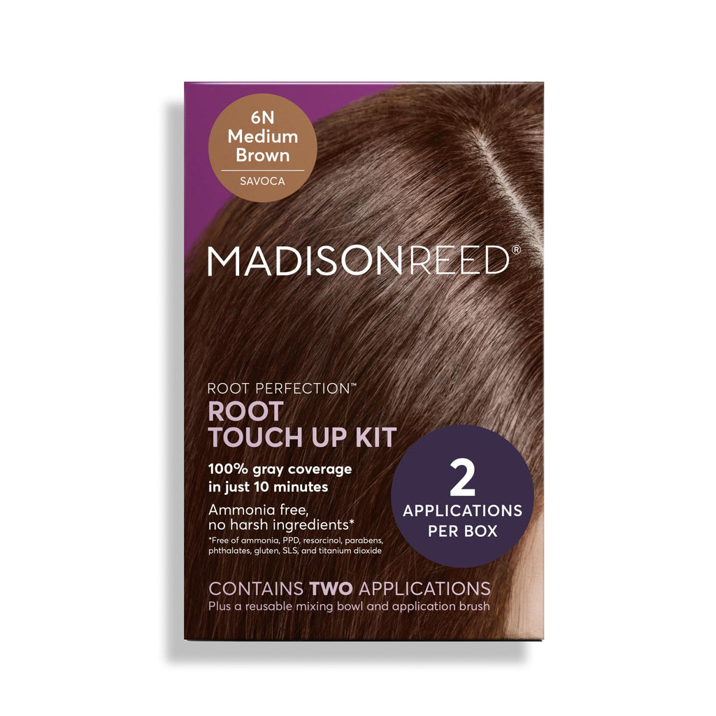 Madison Reed Root Perfection Root Touch Up Kit – 6N Savoca Medium Brown, 100% Gray Coverage in 10 Min, Ammonia-Free, 2 Applications