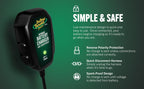 Battery Tender Junior 12V, 750mA Charger and Maintainer: Automatic 12V Powersports for Motorcycle, ATVs, and More - Smarter Than a Trickle Charger - 021-0123