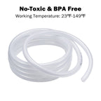 DAVCO 1/2" ID - 10 ft Heavy Duty Braided Clear Plastic Vinyl Tubing, Flexible High Pressure Reinforced PVC Plastic Tube Hose, Non-toxic, BPA Free, with 2 Stainless Clamps