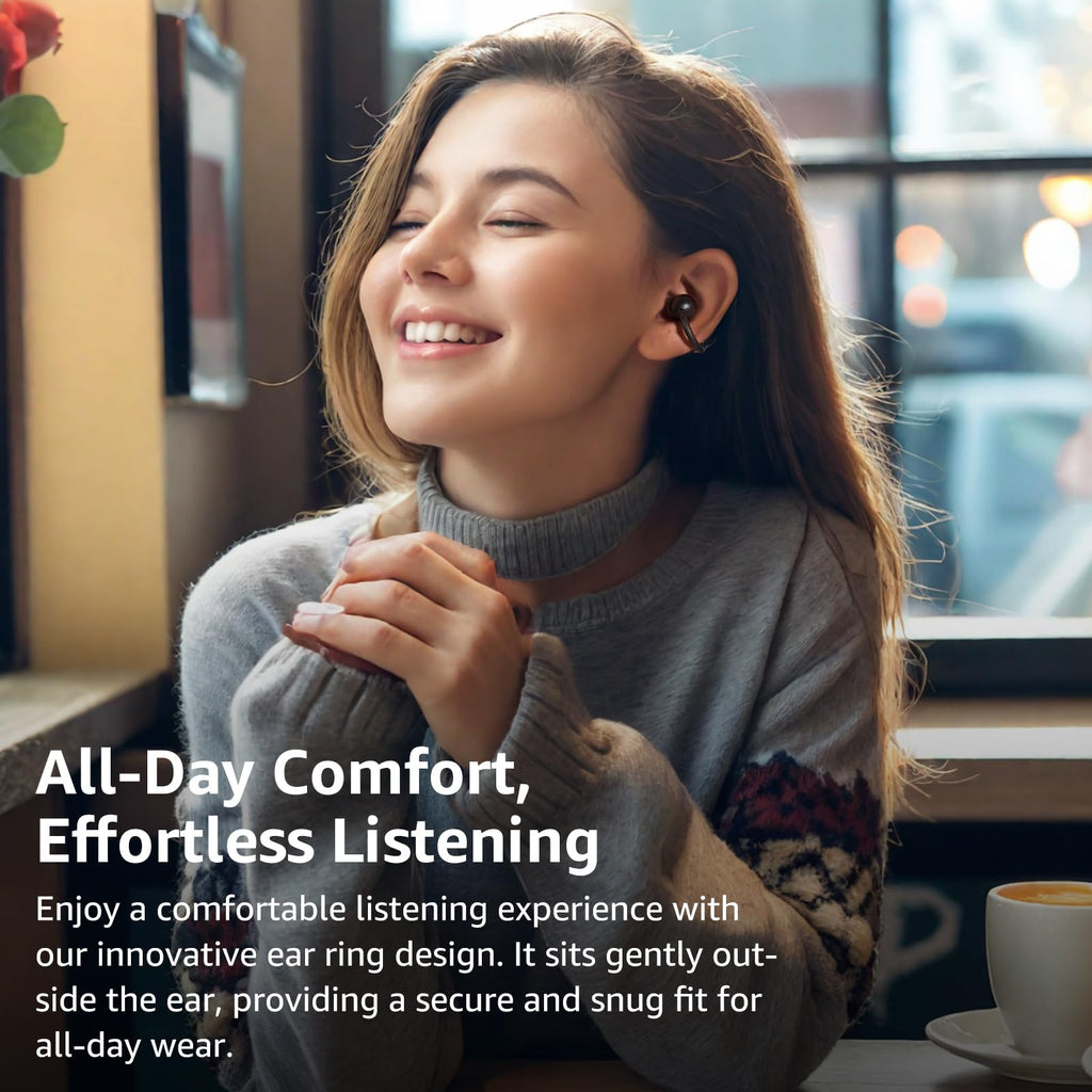 TOZO OpenEarRing Open Ear Earbuds 40H Bluetooth 5.4 Lightweight Comfort