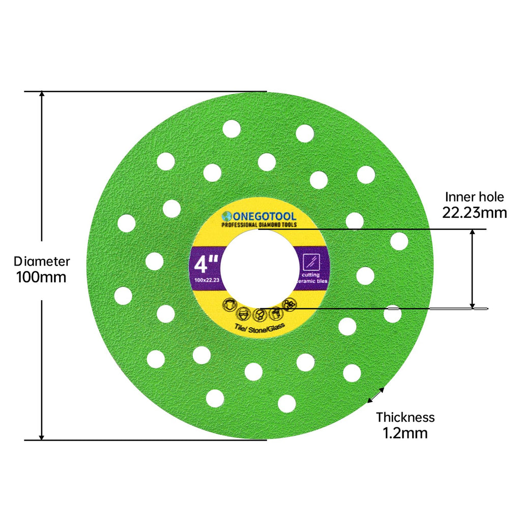 ONEGOTOOL 4 inch Tile Cutter Diamond Saw Blade for Angle Grinder Porcelain Ceramic Glass Marble Cutting Tools Grinding disc (3pcs)