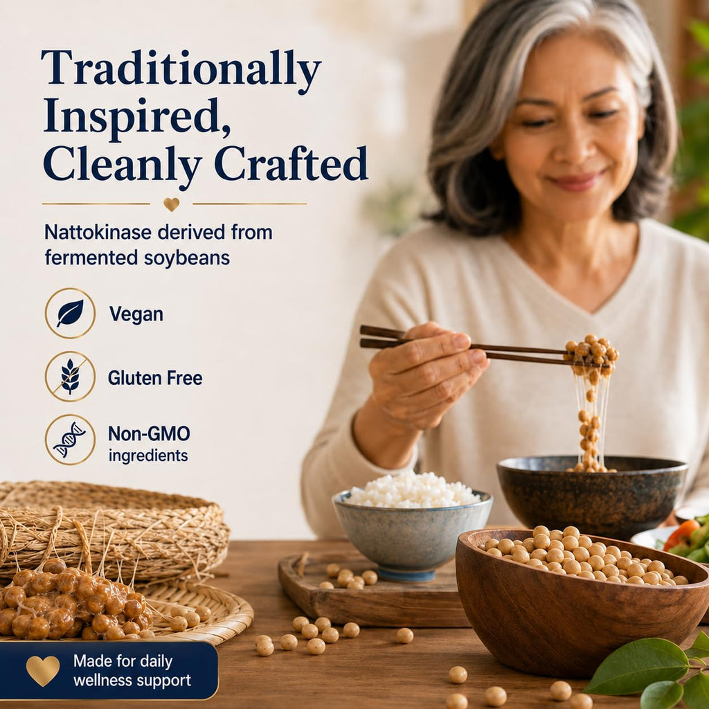 LUNESSA Nattokinase 12000 FU Per Serving, Nattokinase Supplement Organic, Supports Circulation & Heart Wellness, Vegan, Gluten Free, 120 Capsules
