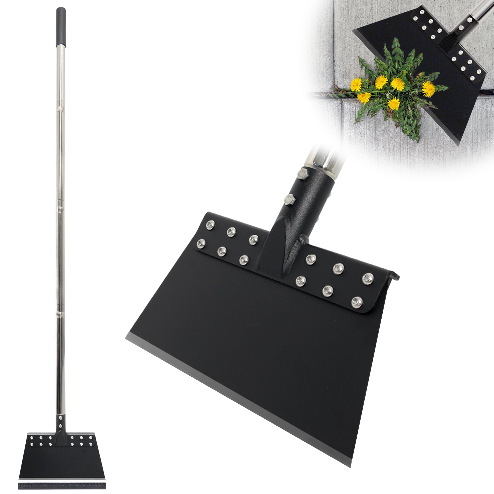 CKLT Weed Scraper 65 Inch Garden Flat Shovel with 11in Spring Steel Blade