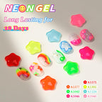 Double Rhythm 28Pcs 0.5Oz Gel Nail Polish Set Same Color Same Bottle Soak Off Gel Polish Kit Nail Art Manicure Salon DIY at Home for Women (Candy Neon Collection-T24-6)
