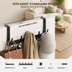 Optish Over The Door Hooks for Hanging, Over The Door Hanger, Over The Door Towel Rack for Bathroom (Black, 1 Pack)