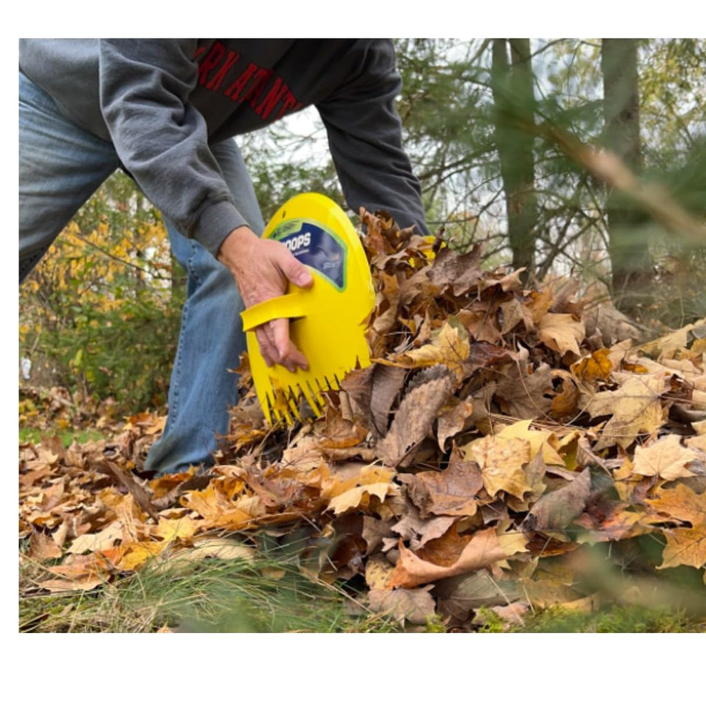 Rocky Mountain Goods Classic Leaf Scoops - Yellow Collector Leaf Grabbers with Handles for Easy Yard Cleanup - Claw Rake Tips for Gathering and Scooping Leaves and Grass