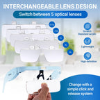YOCTOSUN Magnifying Glass with Light, Magnifying Glasses with 5 Lenses 0.75X-4.0X and 3 LED Lights, Rechargeable Magnifier Headset, Hands Free Head Magnifying Glass for Close Work Hobby Crafts Jewelry