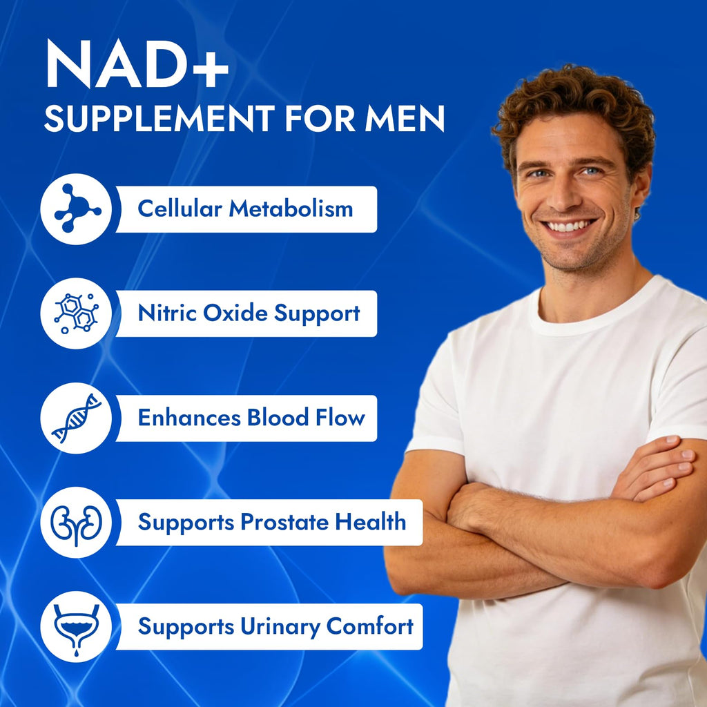 Aureph Vantique Men's NAD+ Supplement,Stamina & Cellular Energy Boost 60 Capsules