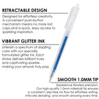 Grabie 18 Color Glitter Gel Pens, Retractable Sparkle Art Pens