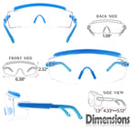 UKNOW Safety Goggles Over Glasses, Anti Fog Safety Glasses with Clear Wraparound Lens, ANSI Z87.1 Protective Eyewear
