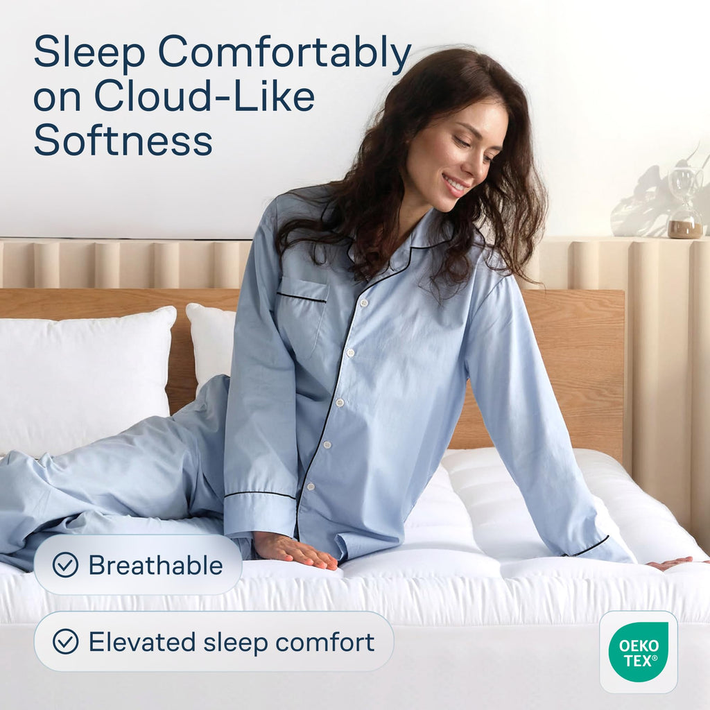 Niagara Sleep Solution 100% Cotton Top Full Size Mattress Pad, Pillow Top