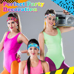 Yussti 80S Accessories for Women 4 Pairs Retro Earrings 4 PCS Headbands