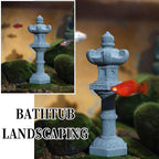 Saihisday 6pcs Miniature Asian Decor, Japanese Lantern Style, Chinese Pagoda Statue for Fish Tank Aquarium Ornament Decor Bonsai Micro Rockery Landscape Kit
