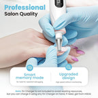 HSKAI Electric Nail File Drill, Cordless Toe Nail Grinder for Thick Toenails & Callus, 10-Speed 2000mAh Rechargeable Nail Filer, Manicure Pedicure Kit with LED Lamp, Gifts for Men Women